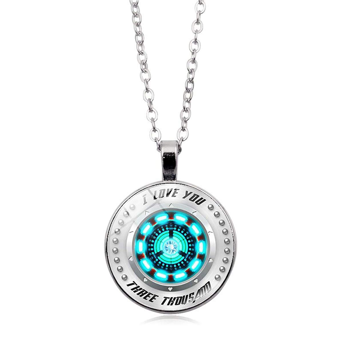 Gerophor I Love You Three Thousand 3000 Circle Necklace, Tony Stark Arc Reactor - Luxury Necklace!