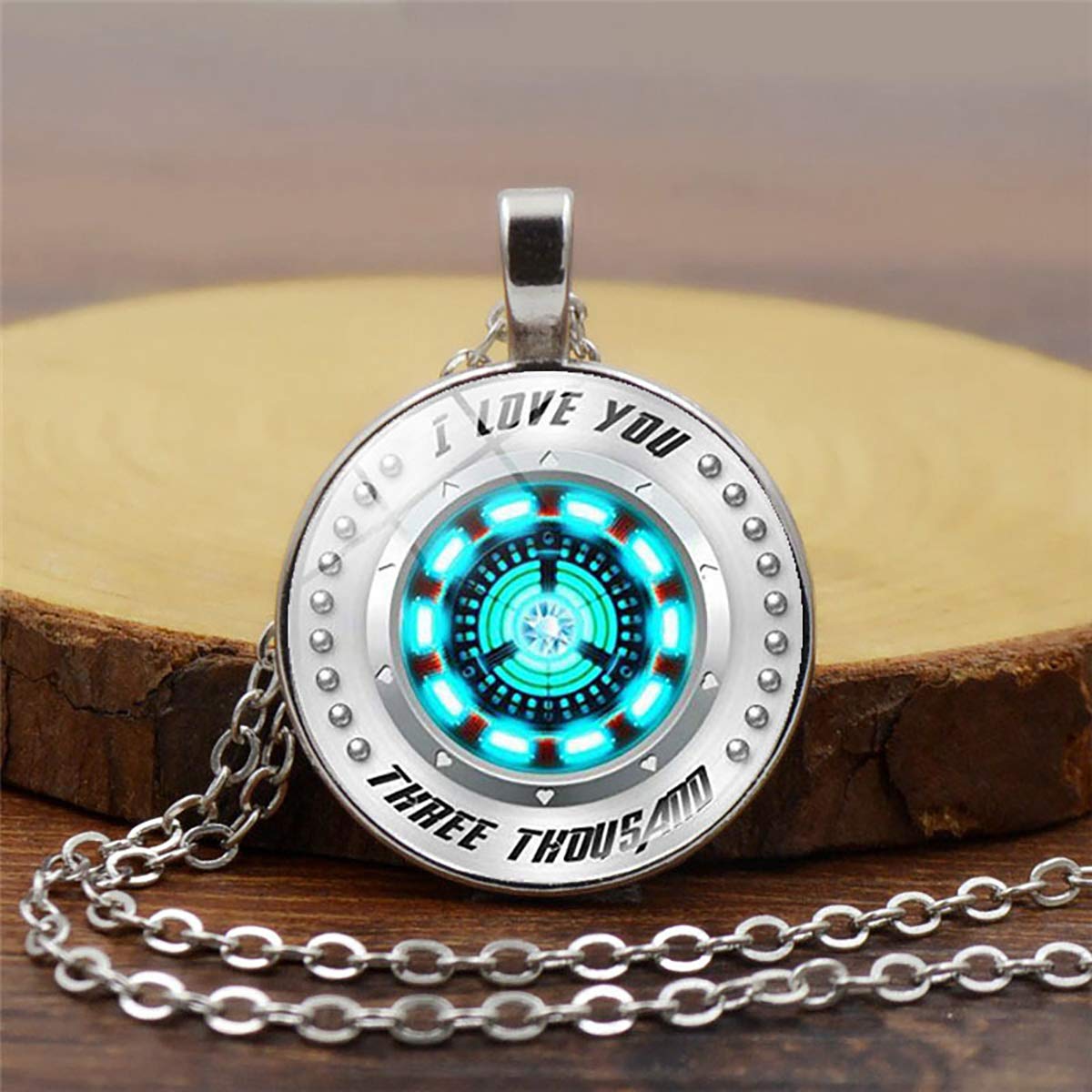 Gerophor I Love You Three Thousand 3000 Circle Necklace, Tony Stark Arc Reactor - Luxury Necklace!