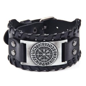 turtledove viking bracelet norse vegvisir - nordic bracelet with runic compass - celtic pagan jewelry