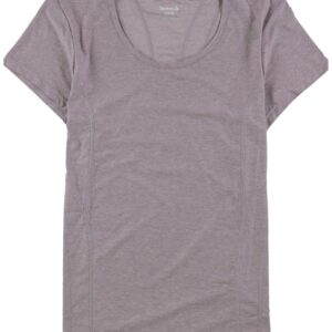 Reebok Womens Reversed Marled Basic T-Shirt, Purple, Large