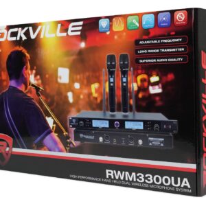 RockvilIe RWM3300UA Dual Handheld Microphones for Church Sound Systems