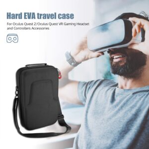 ProCase Hard Travel Case Compatible for Meta Oculus Quest 2/Oculus Quest VR Gaming Headset and Controllers Accessories, Shockproof Hard Shell Carrying Storage Bag -Black