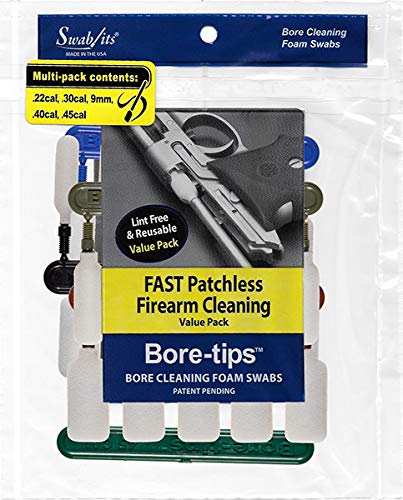 BORE-TIPS (Special Pack) Multi-Size Gun Cleaning Value-Pack for .22cal .30cal .357cal .40cal .45cal by Swab-its®: Made in The USA