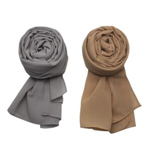 MANSHU 4 PCS Women Soft Chiffon Scarves Shawl Long Scarf Wrap Scarves.