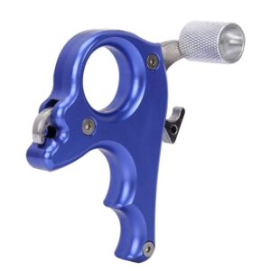 Zerone Archery Release Aids, 3 Finger Grip Thumb Caliper,Aluminum Alloy Bow Hinge Release for Compound Bow(Blue)