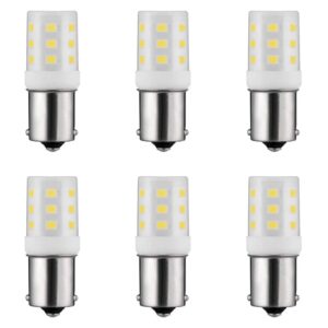 Makergroup 1156 1141 LED Light Bulbs, Weatherproof BA15S S8 SC Bayonet Single Contact Base, 2W Warm White 2700K-3000K 12V for Outdoor Landscape Deck Driveway Path Lights and RV Lighting 6pcs