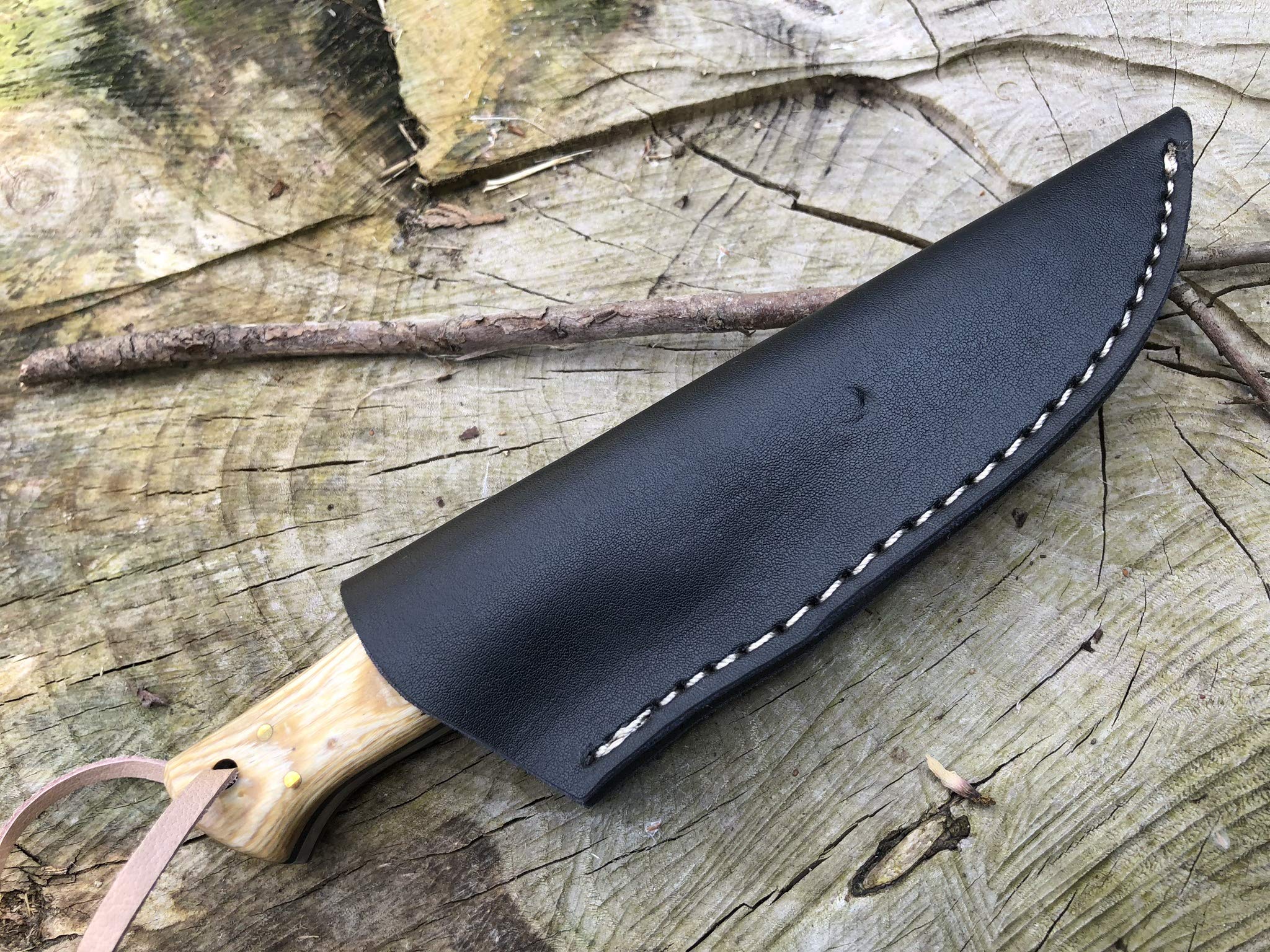 Perkin Damascus Steel Hunting Knife With Sheath Bushcraft Knife - SK1200