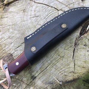 Perkin Damascus Steel Hunting Knife With Sheath Skinning & Bushcraft Knife - SK400