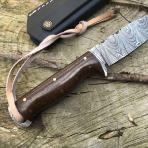 Perkin Damascus Steel Hunting Knife With Sheath Skinner Knife - SK1300