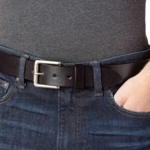 Bullhide Belts Mens Leather Belt for Work, Casual, Dress 1.50" Wide, Black, 42"