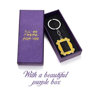 HomeWelt Frame Yellow Peephole Handmade Door Frame As Seen on Monica's Door Keychain, Great Present for Friends Fan! (Metal), Purple, Medium