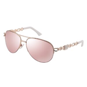 fenchi classic aviator sunglasses for women mirrored lens chain arms half rim metal frame sun glasses uv 400 protection 60mm