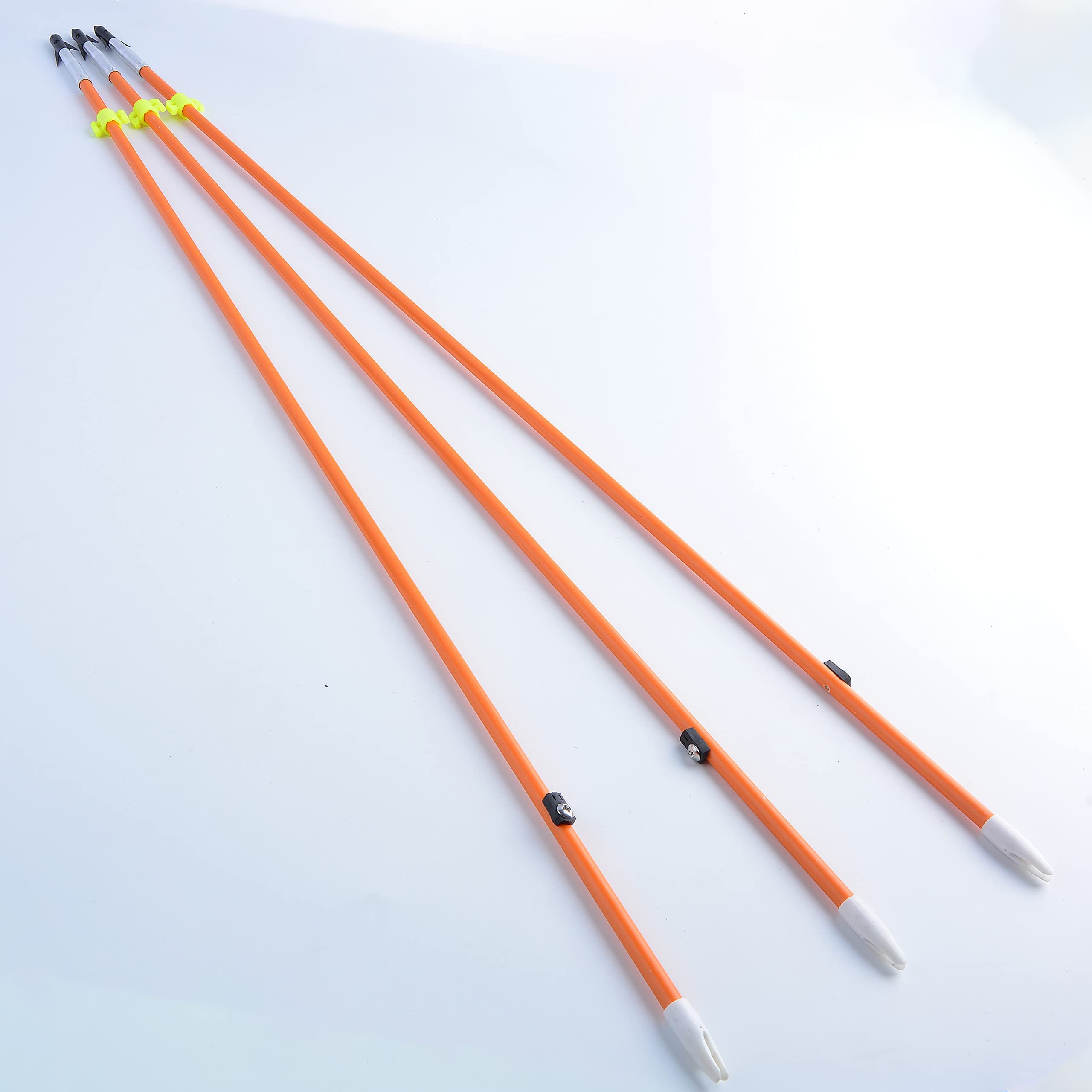 AMEYXGS Bowfishing Arrow Hunting Solid Fiberglas Shaft with Broadheads Tip and Safty Slides for Compound Recurve Bow (Type 1, 6)