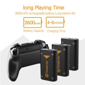 Smatree 3x2600mAh Rechargeable Battery Pack Compatible with Series X|S/Xbox One/Xbox One S/Xbox One X/Xbox One Elite Controller(3 Pack)