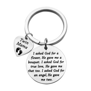 twin mom gift mom of twins gift twins jewelry new mom gift mommy to be gift mother of twins jewelry (twin mom keychain)