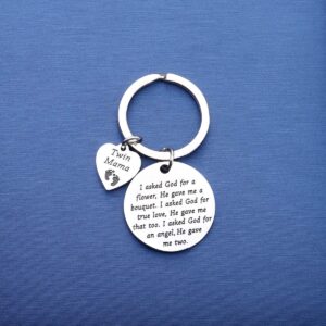 Twin Mom Gift Mom of Twins Gift Twins Jewelry New Mom Gift Mommy to Be Gift Mother of Twins Jewelry (Twin Mom Keychain)