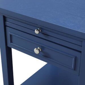 Convenience Concepts American Heritage Logan 1 Drawer End Table with Pull-Out Shelf, Cobalt Blue