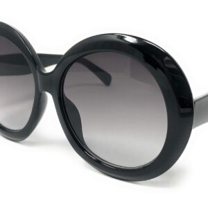 My Shades - Women's Oversize XL Circle Thick Frame Sunglasses Designer Inspired (Black, Gradient Smoke)