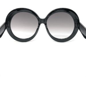 My Shades - Women's Oversize XL Circle Thick Frame Sunglasses Designer Inspired (Black, Gradient Smoke)