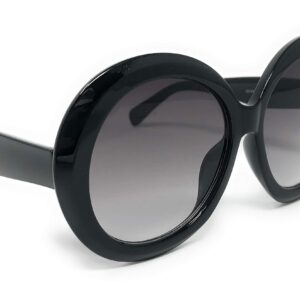 My Shades - Women's Oversize XL Circle Thick Frame Sunglasses Designer Inspired (Black, Gradient Smoke)