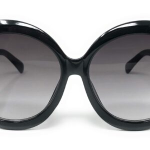 My Shades - Women's Oversize XL Circle Thick Frame Sunglasses Designer Inspired (Black, Gradient Smoke)