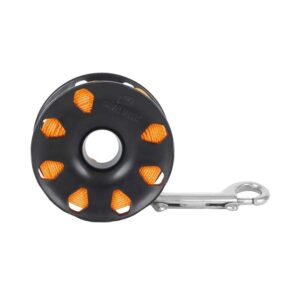 dive rite finger reel with brass clip wreck scuba diving tech spool 120' - orange (re4)