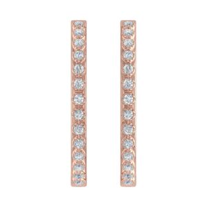 10K Rose Gold Bezel Set Diamond Hoop Earrings (I2-I3 Clarity, 1/4 Carat)