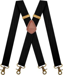 ayosush suspenders for men swivel snap hooks black elastic formal heavy duty braces big and tall