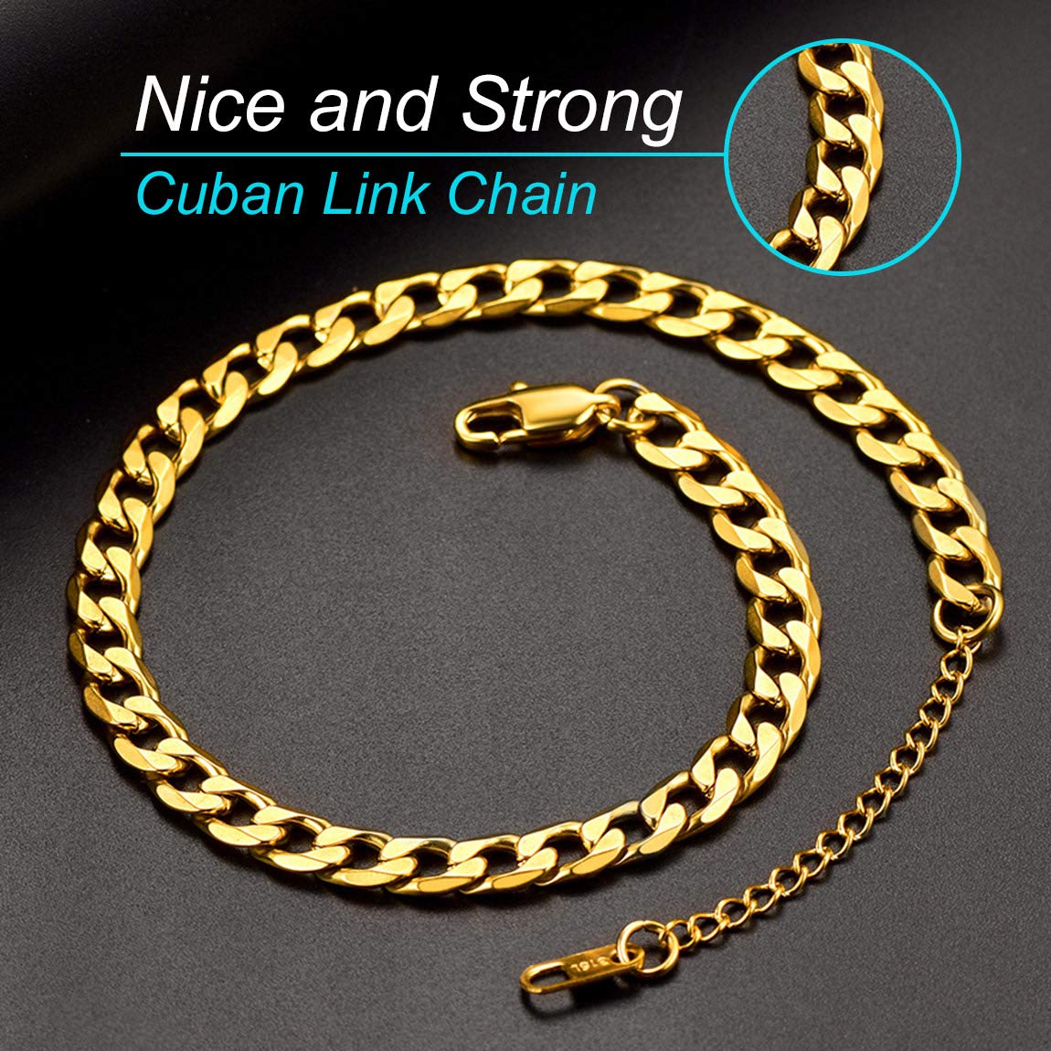 Ankle Bracelets for Women Anklet Gold Plated Mens Ankle Chain Summer Beach Foot Chain Cuban Link Anklets