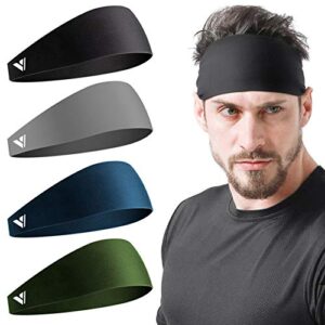 vgogfly running headbands for men sweatbands sports sweat bands mens workout thin fitness gym yoga 4 pack