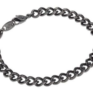 Phiten Carbonized Titanium Chain Bracelet – Corrosion-Resistant, Lightweight, Pure Premium Grade for Sports, Gym, and Athletics for Men and Women, Black 7.5 Inch