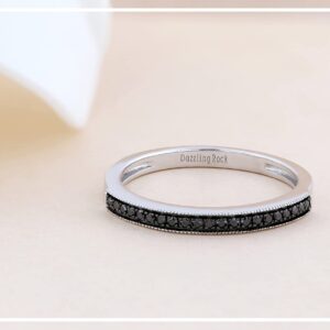 Dazzlingrock Collection Round Black Diamond Anniversary Stackable Band 1/4 CT (0.50 ctw)| 925 Sterling Silver, Size 9