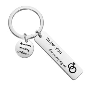 wedding officiant gift thank you for marrying us keychain officiant appreciation gift bridal party gift for wedding officiant (wofficiant-keychain)