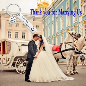 Wedding Officiant Gift Thank you for Marrying Us Keychain Officiant Appreciation Gift Bridal Party Gift for Wedding Officiant (WOfficiant-Keychain)