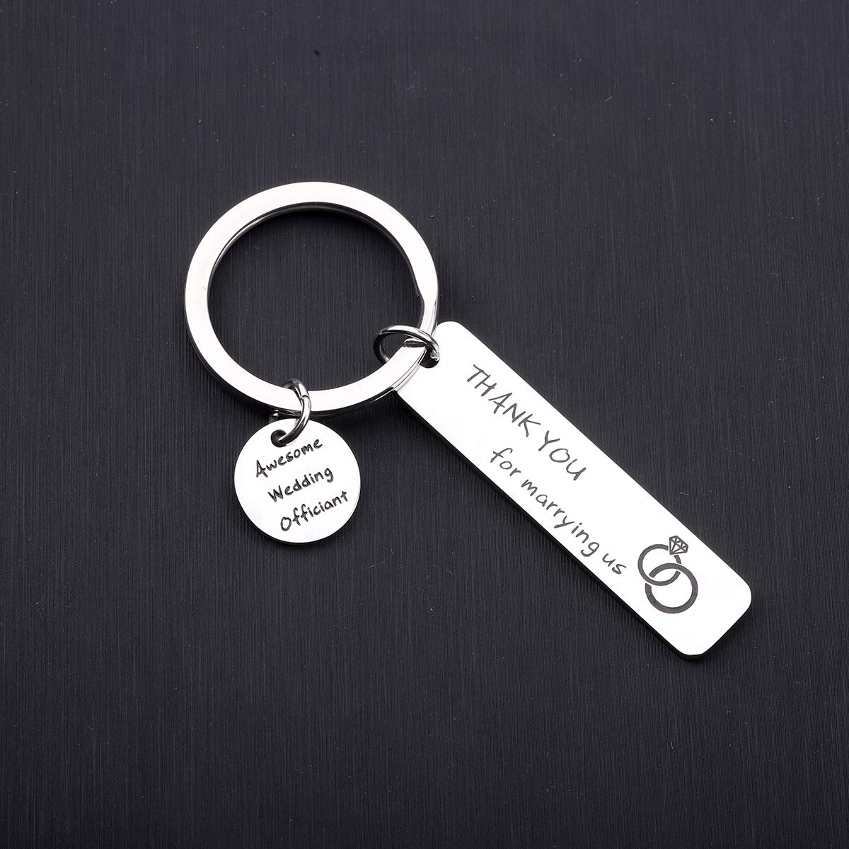 Wedding Officiant Gift Thank you for Marrying Us Keychain Officiant Appreciation Gift Bridal Party Gift for Wedding Officiant (WOfficiant-Keychain)