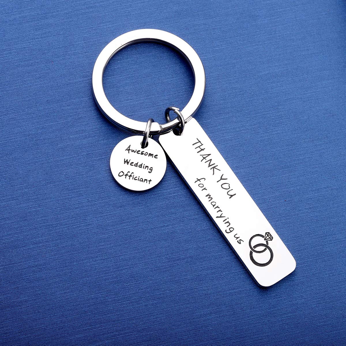 Wedding Officiant Gift Thank you for Marrying Us Keychain Officiant Appreciation Gift Bridal Party Gift for Wedding Officiant (WOfficiant-Keychain)