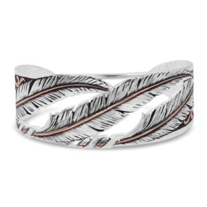 montana silversmiths ladies wind dancer pierced feather western filigree cuff bracelet