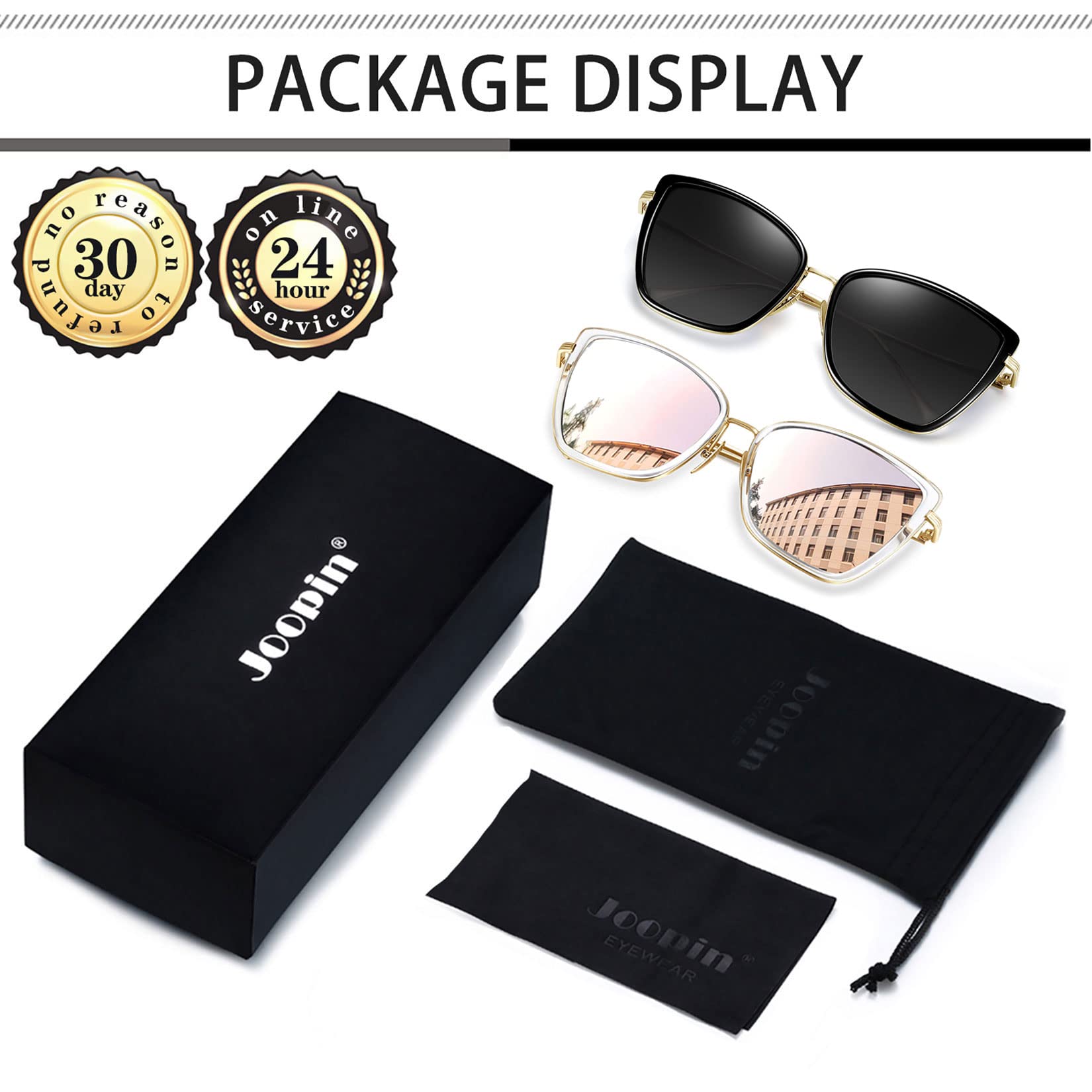 Joopin Oversized Cateye Sunglasses Fashion Cat Eye Sun Glasses UV Protection Trendy Becky Shades for Women Ladies Cute Sunnies (Black + Pink)