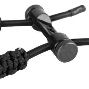 Bow Wrist Sling, 1Pc Archery Adjustable Compound Wrist Rope Durable Leather Braided Cord Rope Hunting Accessory (Black)