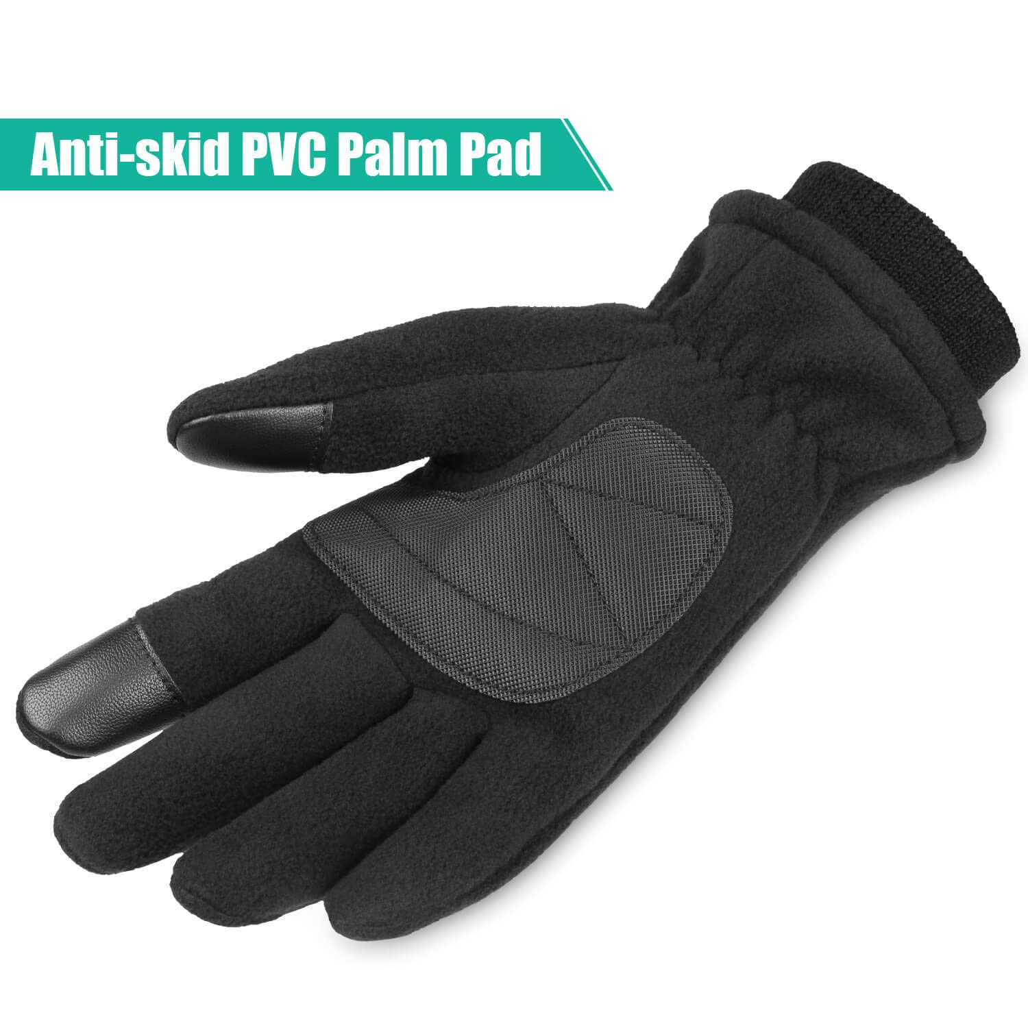 OZERO Winter Waterproof Gloves for Men: Women Gloves for Running Touchscreen - XS Size & Black