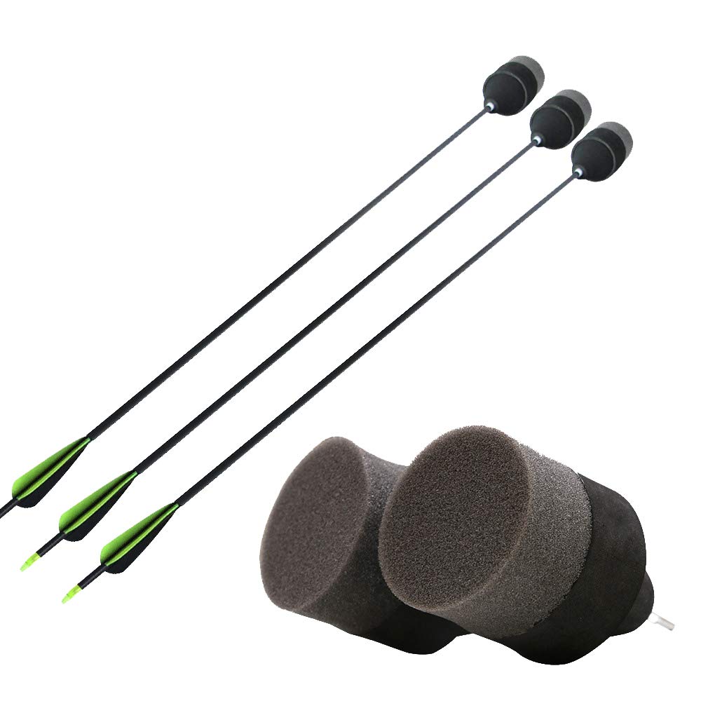 Eyourlife 10 Pack Black Foam Archery Arrowhead, Soft Sponge Arrow Heads, Game Practice Broadheads Tips for Archery Combat Game CS Shooting