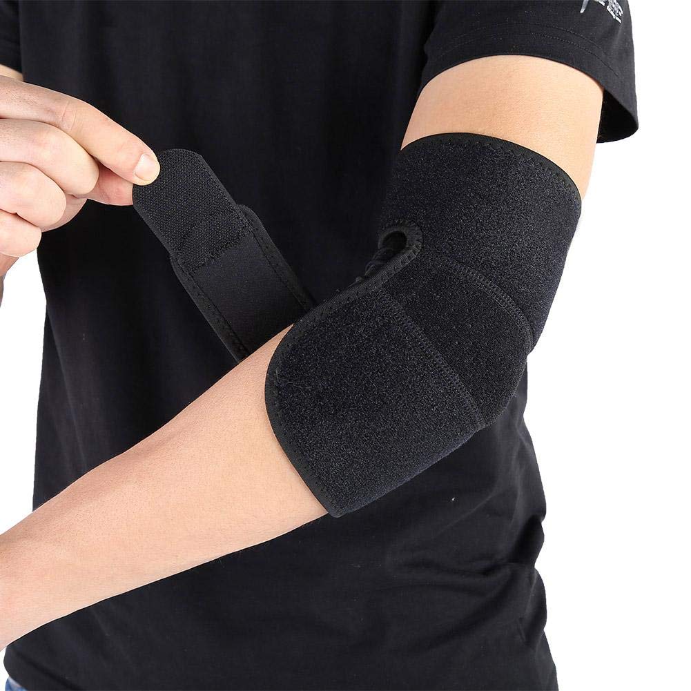 Zer one Fitness Elbow Brace Compression Support Sleeve for Tennis Elbow Sports Elbow Support Pad Guard Strap (Black)