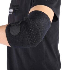 Zer one Fitness Elbow Brace Compression Support Sleeve for Tennis Elbow Sports Elbow Support Pad Guard Strap (Black)