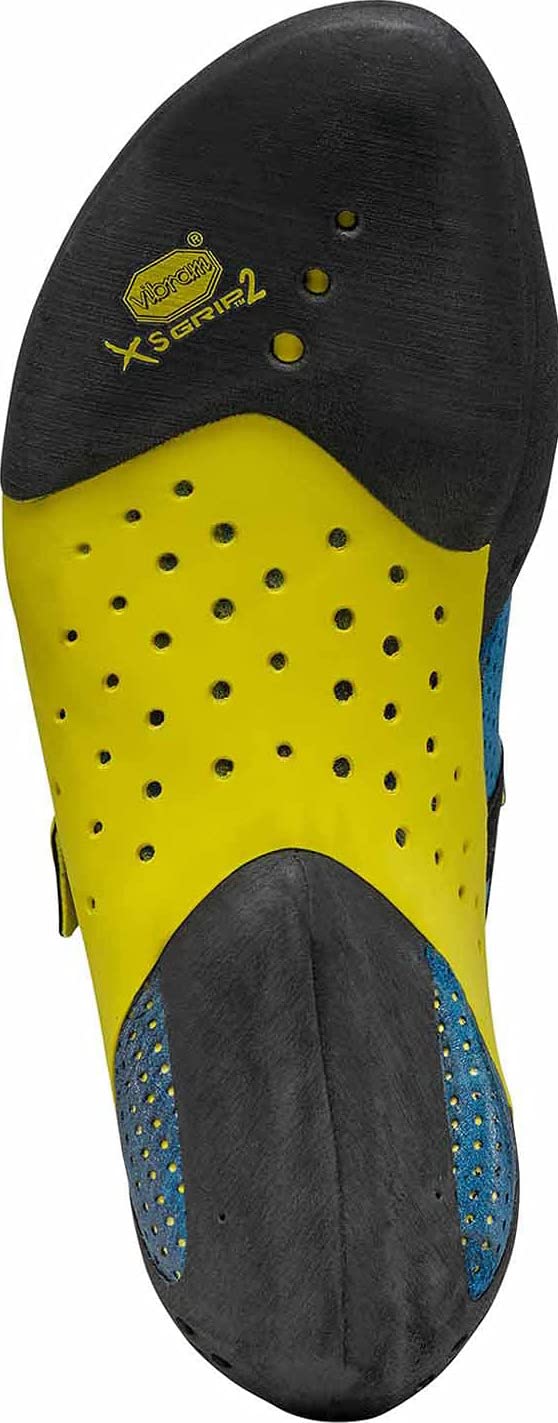 SCARPA Furia Air Rock Climbing Shoes for Sport Climbing and Bouldering - Specialized Performance for Sensitivity and Breathability - Baltic Blue/Yellow - 7-7.5