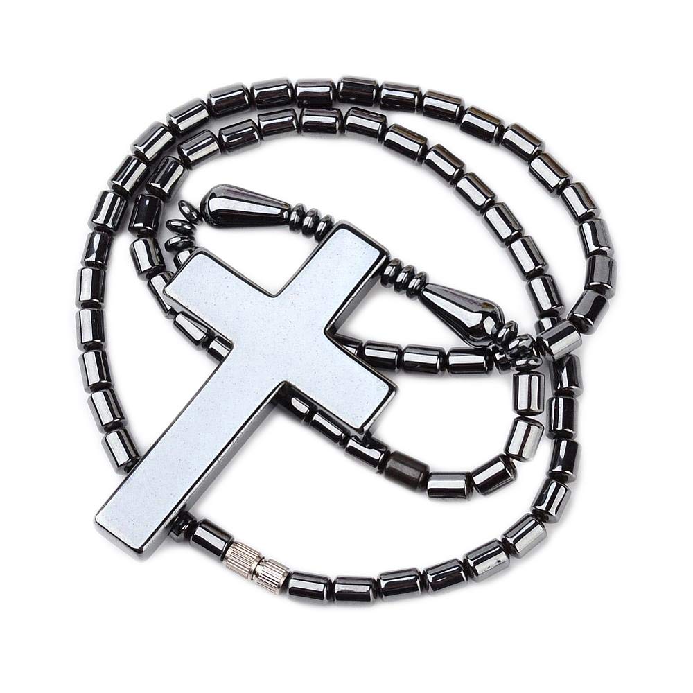 LZD Electroplated Hematite Necklaces Unisex Multicolor Cross X63