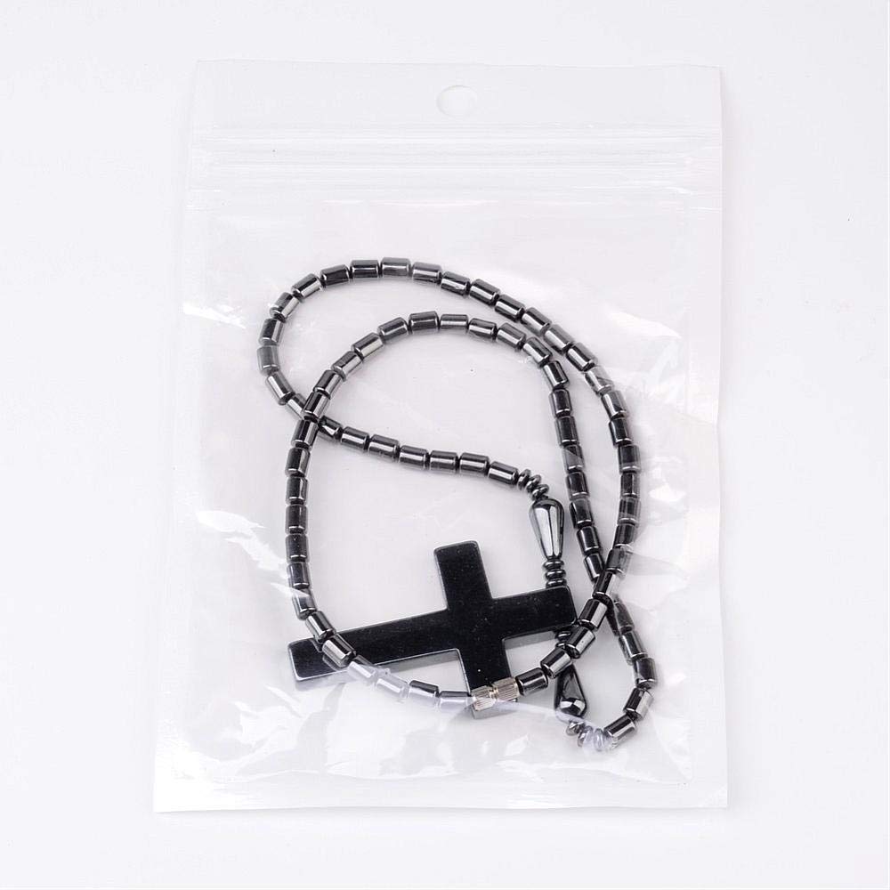 LZD Electroplated Hematite Necklaces Unisex Multicolor Cross X63