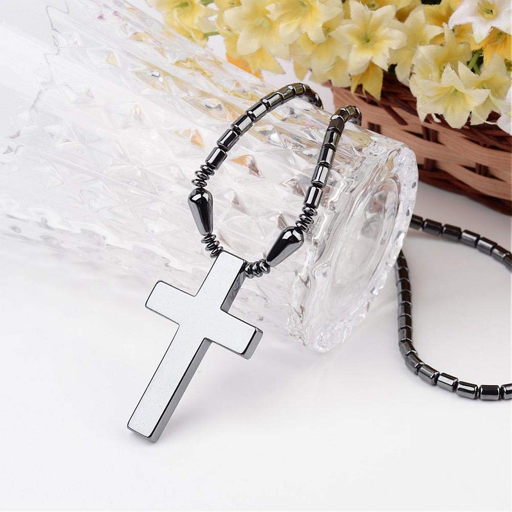 LZD Electroplated Hematite Necklaces Unisex Multicolor Cross X63