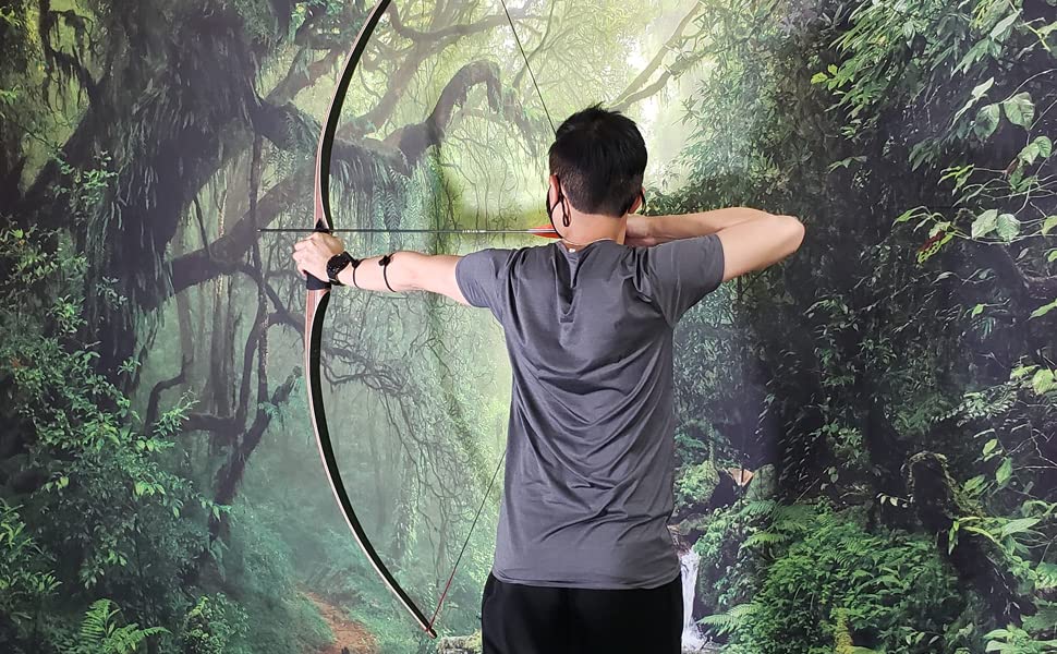 SAS Pioneer 68" Longbow Traditional Wood Long Bow Archery Target Hunting (Left Hand 55 pounds)