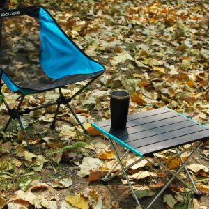 ROCK CLOUD Portable Camping Table Ultralight Aluminum Folding Beach Table Camp for Camping Hiking Backpacking Outdoor Picnic, Black