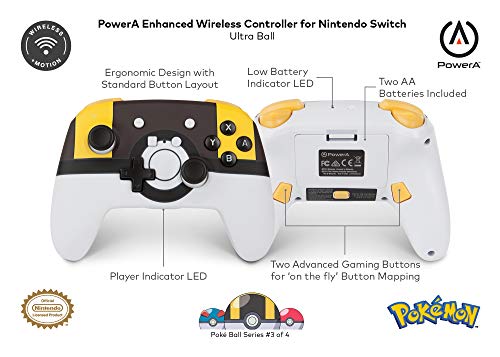 PowerA Enhanced Wireless Controller for Nintendo Switch - Pokemon Ultra Ball